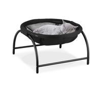 Cat Hammock Elevated Pet Bed Stand Frame Lounger Hanging Chair 25x44x42cm Black
