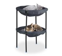 Cat Hammock Elevated Pet Bed Stand Frame Lounger Hanging Chair 59x41x43cm 2-Tier