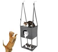 Cat Hammock for Large Cats,Door-Mounted Breathable Foldable 16X13Inches Cat Hammock | Comfortable Removable Seasonal Adjustable Cat Bed for Elevated Beds