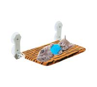 Cat Hammock | Heavy Duty Folding Wireless Seat | Metal Frame Bed with Strong Suction Cups | For Small Medium Large Pets Living Room Bench Home