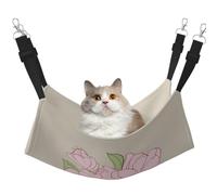 Cat Hammock, Large Divided Peach Blossoms Print Soft Pet Cage Hanging Reversible Bed, Comfortable Sleeping Mats for Small Animals