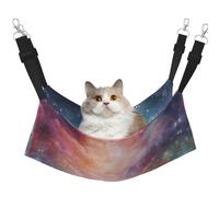 Cat Hammock, Large Fantasy Paradise Space Print Soft Pet Cage Hanging Reversible Bed, Comfortable Sleeping Mats for Small Animals