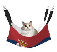 Cat Hammock, Large Flag of Serbia Print Soft Pet Cage Hanging Reversible Bed, Comfortable Sleeping Mats for Small Animals