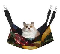 Cat Hammock, Large Fresh Grapefruit Lemon Print Soft Pet Cage Hanging Reversible Bed, Comfortable Sleeping Mats for Small Animals