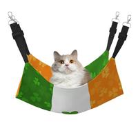 Cat Hammock, Large Irish Flag Print Soft Pet Cage Hanging Reversible Bed, Comfortable Sleeping Mats for Small Animals