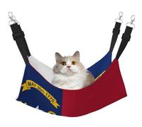 Cat Hammock, Large North Dakota Flag Print Soft Pet Cage Hanging Reversible Bed, Comfortable Sleeping Mats for Small Animals