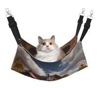 Cat Hammock, Large Red Tractor Print Soft Pet Cage Hanging Reversible Bed, Comfortable Sleeping Mats for Small Animals