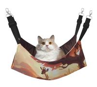 Cat Hammock, Medium African Savannah Giraffe Calf Print Soft Pet Cage Hanging Reversible Bed, Comfortable Sleeping Mats for Small Animals