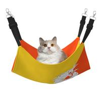 Cat Hammock, Medium Flag of The Kingdom of Bhutan Print Soft Pet Cage Hanging Reversible Bed, Comfortable Sleeping Mats for Small Animals