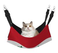Cat Hammock, Medium Flag of The Syrian Arab Republic Print Soft Pet Cage Hanging Reversible Bed, Comfortable Sleeping Mats for Small Animals