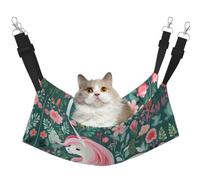 Cat Hammock, Medium Unicorn with Pink Hair Print Soft Pet Cage Hanging Reversible Bed, Comfortable Sleeping Mats for Small Animals