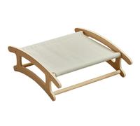 Cat Hammock - Raised Bed with Wooden Frame and Soft Breathable Fabric | 50.5 x 41.5 x 15.7 cm Washable Bed for Cats with Hammock - Pets Dog House Living Room Corner Rest