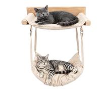 Cat Hammock Wall Mounted Double Layer Space Saving Velvet Lying | Indoor cat bed for pet cage, living room, next to the , for climbing, resting,