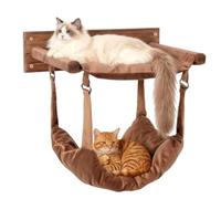 Cat Hammock Wall Mounted Double Layer Space Saving Velvet Lying | Indoor cat bed for pet cage, living room, next to the , for climbing, resting,