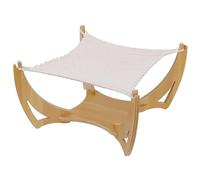 Cat Hammock - Wooden Cat Bed Off The Ground Soft, Stable, Breathable and Interactive | Indoor Outdoor Sleeping Hammock | All Season Pet Bed