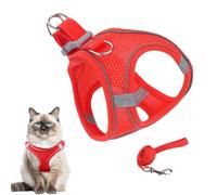 Cat Harness, Adjustable Vest Harness, Secure Puppy Vests Collar Pet Supplies for Training, Travel, Hiking, Backpack, and Outdoor Adventures, Blue, Black, Red, Orange, Pink