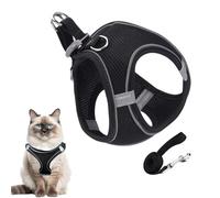 Cat Harness, Adjustable Vest Harness, Secure Puppy Vests Collar Pet Supplies for Training, Travel, Hiking, Backpack, and Outdoor Adventures, Blue, Black, Red, Orange, Pink