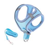 Cat Harness, Adjustable Vest Harness, Secure Puppy Vests Collar Pet Supplies for Training, Travel, Hiking, Backpack, and Outdoor Adventures, Blue, Black, Red, Orange, Pink