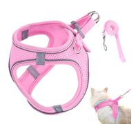 Cat Harness, Adjustable Vest Harness, Secure Puppy Vests Collar Pet Supplies for Training, Travel, Hiking, Backpack, and Outdoor Adventures, Blue, Black, Red, Orange, Pink
