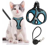 Cat Harness and Lead Escape Proof,Adjustable Soft Mesh Kitten Vest Harness for Walking Reflective Pet Vest for Cat