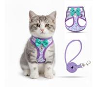 Cat Harness and Lead Escape Proof for Walking, Adjustable Soft Kitten Harness with Reflective Straps Step in Cat Vest for Small Kitten and XS Dogs