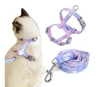 Cat Harness and Lead Set, Adjustable Cat Harness Leash Escape Proof Kitten Leash With Quick Buckle Lightweight H Shape Harness Cat for Outdoor Walking Training