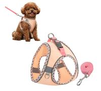 Cat Harness and Lead Set, Adjustable Kitten Harness and Leash Set Escape Proof, Soft Breathable Mesh Harness Vest for Small Medium Cat Dog Daily Outdoor Walking Travel (Yellow, M)