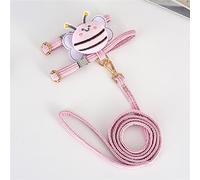 Cat Harness And Lead Set,Bee Adjustable Cat Harness Escape Proof,Cute Cat Lead,Breathable Reflective Cat Harness With Stripe For Cat/Puppy/Kitten-M,Pink