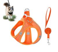 Cat Harness and Lead Set, Cat Explorer Harness, Reflective Adjustable Soft Cats Leads for Large and Medium Kittens. Less Boredom, More Discovery(D,S)