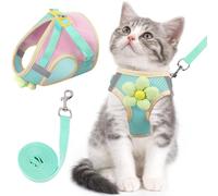 Cat Harness and Lead Set, Safety Walking Vest for Indoor-Outdoor Cats, Adjustable Escape Prevention Design for Urban Pets, Strawberry Milkshake Colour
