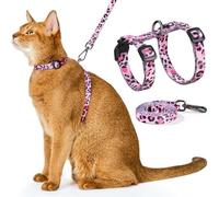 Cat Harness and Leash,Cat Harness and Leash Set, H-Shaped Walking Harness with Chain, Adjustable Neck 7.9-12.2 inches, Chest 10.2-16.9 inches