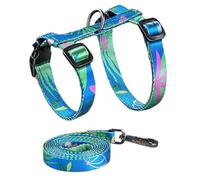 Cat Harness and Leash Cats Escape Proof Adjustable Cat Harness, Lightweight Comfortable Nylon Kitten for Outdoor Walking Travel Suit for Small Medium Large Cats Green Leash