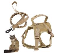 Cat Harness and Leash Escape Proof Mesh Comfort Cat Vest Harness with Handle & Personalized Patches Adjustable Soft Pet Leash for Walking Outdoor Walking and