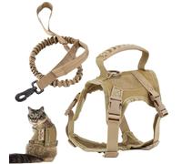 Cat Harness and Leash Escape Proof Mesh Comfort Cat Vest Harness with Handle & Personalized Patches Adjustable Soft Pet Leash for Walking Outdoor