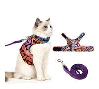 Cat Harness and Leash for Walking Escape Proof Air Mesh Fabric Outdoor Walking Vest with Reflective Strips for Cute Cats and Small Dogs (Pink, S)