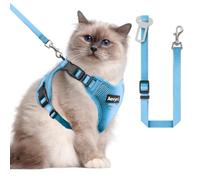 Cat Harness and Leash for Walking, The Upgrade Can be Adjusted in Four Directions and Breathable Cat Harness for Anti Escape that can be Fitted and Positioned, Reflective Strips Harness, Blue, L