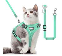 Cat Harness and Leash for Walking, The Upgrade Can be Adjusted in Four Directions and Breathable Cat Harness for Anti Escape That can be Fitted and Positioned, Reflective Strips Harness, Green, S