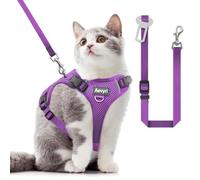 Cat Harness and Leash for Walking, The Upgrade Can be Adjusted in Four Directions and Breathable Cat Harness for Anti Escape that can be Fitted and Positioned, Reflective Strips Harness, Purple, S