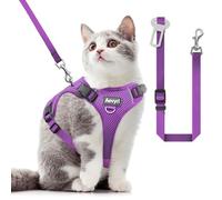 Cat Harness and Leash for Walking, The Upgrade Can be Adjusted in Four Directions and Breathable Cat Harness for Anti Escape That can be Fitted and Positioned, Reflective Strips Harness, Purple, XS