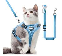 Cat Harness and Leash for Walking, The Upgrade Can be Adjusted in Four Directions and Breathable Cat Harness for Anti Escape That can be Fitted and Positioned, Reflective Strips Harness, Blue, S