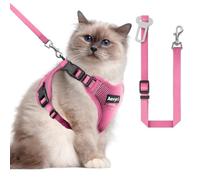 Cat Harness and Leash for Walking, The Upgrade Can be Adjusted in Four Directions and Breathable Cat Harness for Anti Escape that can be Fitted and Positioned, Reflective Strips Harness, Pink, L