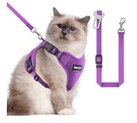 Cat Harness and Leash for Walking, The Upgrade Can be Adjusted in Four Directions and Breathable Cat Harness for Anti Escape That can be Fitted and Positioned, Reflective Strips Harness, Purple, L