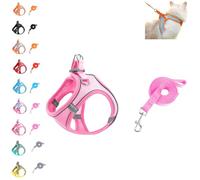 Cat Harness and Leash Set - Adjustable Soft Mesh Vest for Outdoor Cats, Escape Proof No Choke Design with Reflective Safety Strips, Breathable & Easy to Wear (G)