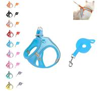 Cat Harness and Leash Set - Adjustable Soft Mesh Vest for Outdoor Cats, Escape Proof No Choke Design with Reflective Safety Strips, Breathable & Easy to Wear (E)