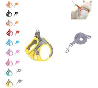 Cat Harness and Leash Set - Adjustable Soft Mesh Vest for Outdoor Cats, Escape Proof No Choke Design with Reflective Safety Strips, Breathable & Easy to Wear (J)
