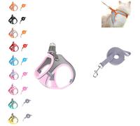 Cat Harness and Leash Set - Adjustable Soft Mesh Vest for Outdoor Cats, Escape Proof No Choke Design with Reflective Safety Strips, Breathable & Easy to Wear (I)