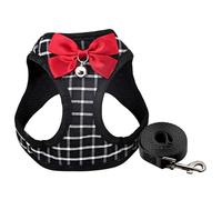 Cat Harness and Leash Set, Breathable Comfort Cute XXS Dog Harness with Bow & Bell, Adjustable & Anti-Slip for Puppy Kitten Rabbit Xxs Dog Kitten Leash and