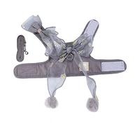 Cat Harness and Leash Set, Breathable Mesh Vest with Fairy Bowknot, Adjustable Hook and Loop Design, D - Ring Leash for Outdoor Walking Small to Medium Cats (L)