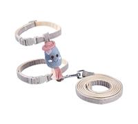 Cat Harness and Leash Set Escape Proof for Walking,Adjustable Cute Harness Leash for Small Medium Large Cats, Green Size S ByT173 (B, A)