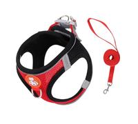 Cat Harness and Leash Set Escape Proof, Small Kitten Harness Emotional Support Cat Vest, Pet Vest Harness for Cats Small Dogs Puppies Walking and Travel (Red Black,S)